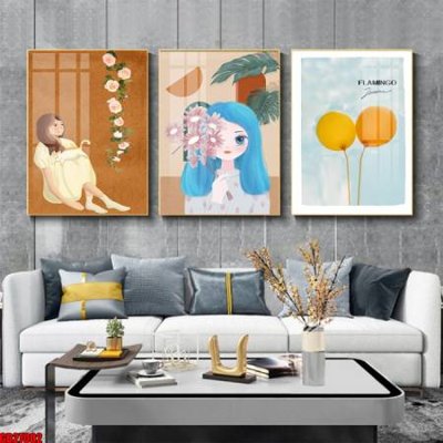 File gốc File gốc in bộ 3 tranh treo tường hiện đại GB27002 (trang trí) phòng ngủ