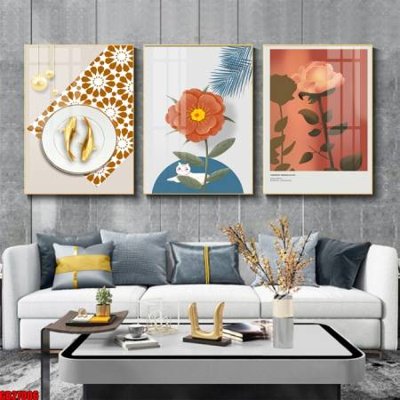 File PSD File gốc in bộ 3 tranh treo tường hiện đại GB27006 (bản gốc) đã tách nền