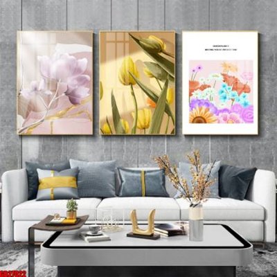 Ảnh gốc File gốc in bộ 3 tranh treo tường hiện đại GB27022 (độ nét cao) in mica