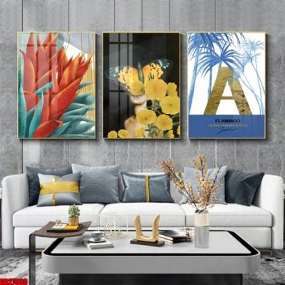 File tranh File gốc in bộ 3 tranh treo tường hiện đại GB27030 (gốc) chủ đề động vật