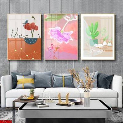 File gốc File gốc in bộ 3 tranh treo tường hiện đại GB27064 (in lụa) tranh mã đáo