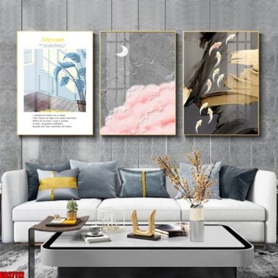 File gốc File gốc in bộ 3 tranh treo tường hiện đại GB27112 (in lụa) tranh phong thủy