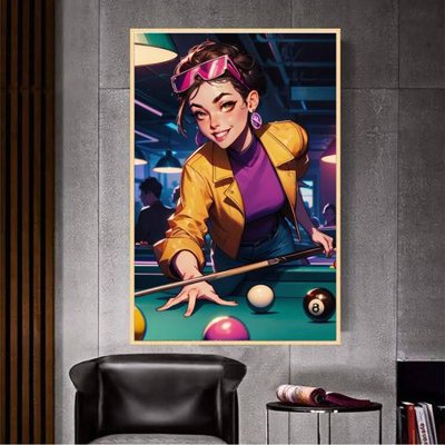 File tranh gốc File tranh décor treo quán bida bi a BILLARD GX133 (bản đẹp) độc quyền