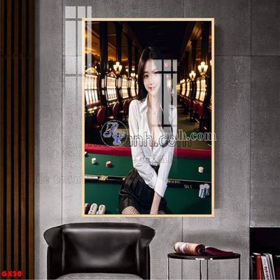 File tranh in trần File tranh gái xinh đánh bida bi-a BILLARD GX20 (ảnh gốc siêu nét)