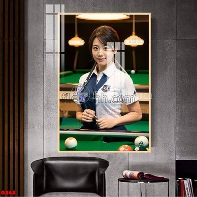 Download file gốc File tranh gái xinh đánh bida bi-a BILLARD GX48 (in lụa) tranh 3D