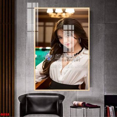 File ảnh gốc File tranh gái xinh đánh bida bi-a BILLARD GX53 (chuyên in mica)