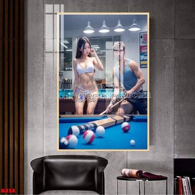 File in trần File tranh gái xinh đánh bida bi-a BILLARD GX58 (bản gốc) mây trời