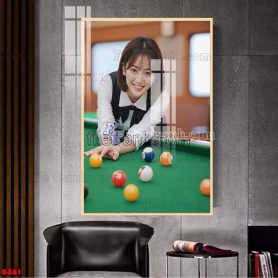 File gốc File tranh gái xinh đánh bida bi-a BILLARD GX61 (cho in UV) siêu nét