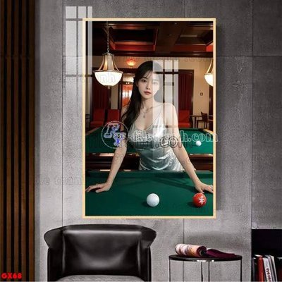 File gốc File tranh gái xinh đánh bida bi-a BILLARD GX68 (phong cách) tối giản