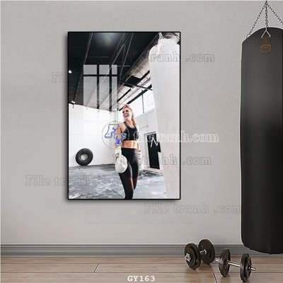 Download file gốc File tranh treo phòng gym GYM163 (in lụa) tranh 3D