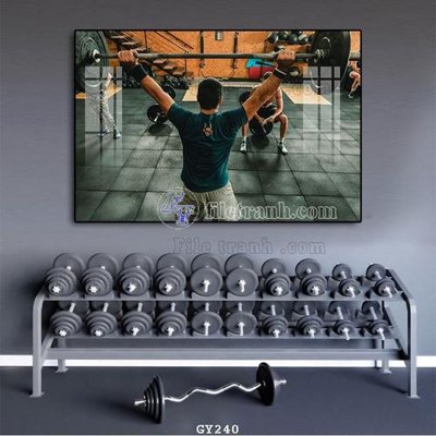 File tranh File tranh treo phòng gym GYM240 (gốc) in trên kính