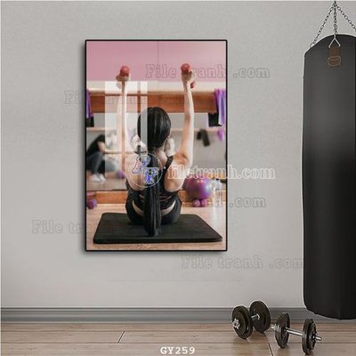Hình ảnh file gốc File tranh treo phòng gym GYM259 cho in UV