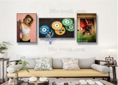Tải file File tranh treo phòng gym GYM280 (ảnh gốc) in tráng gương