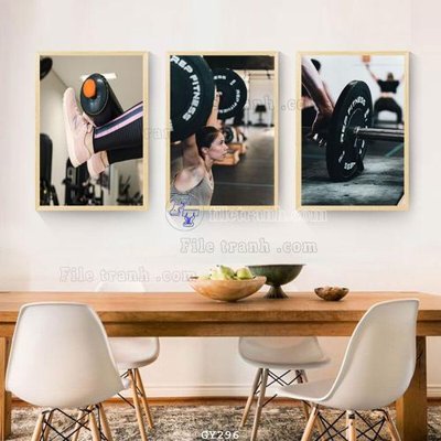 File gốc in mica File tranh treo phòng gym GYM296 chất lượng