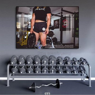 File in trần File tranh treo phòng gym GYM5 (bản gốc 3D) sống động