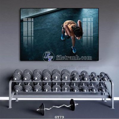 File in trần File tranh treo phòng gym GYM79 (bản gốc 3D) sống động