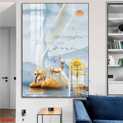 File in mica File tranh bộ hiện đại HD10002 (bản gốc) làm vách ngăn