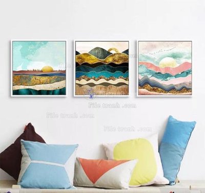 Download file gốc File tranh bộ hiện đại HD10017 (in mica) 3D