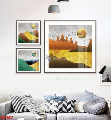 Ảnh gốc file in lụa File tranh bộ hiện đại HD10031 chi tiết