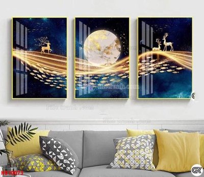 File tranh File tranh bộ hiện đại HD10073 (ảnh gốc) in trần 3D