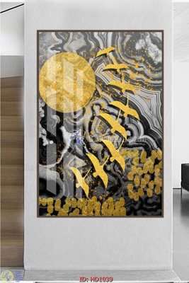 File tranh gốc in trần nhà File tranh hiện đại HD1039 3D