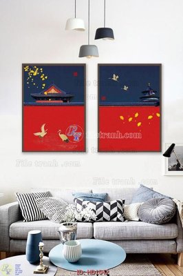 File tranh File tranh hiện đại HD1042 (bản gốc) treo quán cafe