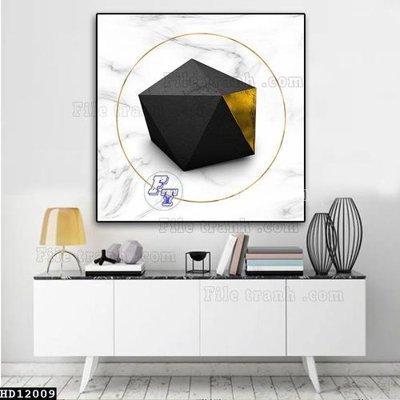 File tranh File tranh hiện đại pha lê gương HD12009 (bản gốc) in lụa 5D