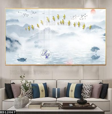 File ảnh File tranh hiện đại pha lê gương HD12067 (gốc) in Hiflex