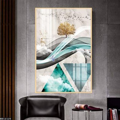 File in trần File tranh hiện đại pha lê gương HD12125 (bản gốc) bầu trời