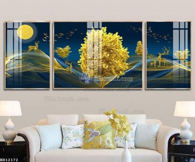 File gốc File tranh hiện đại pha lê gương HD12172 (in lụa) trang trí tường