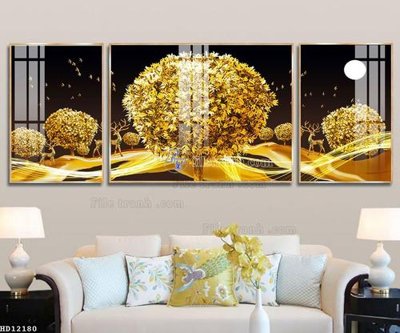 File gốc File tranh hiện đại pha lê gương HD12180 (in lụa) tranh mã đáo