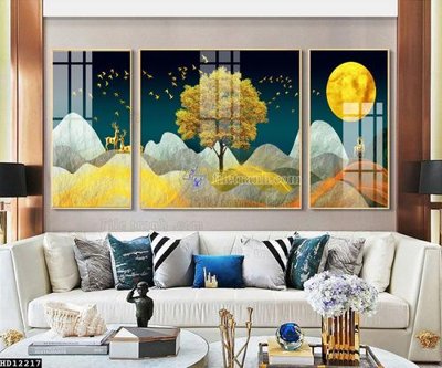 Ảnh gốc file in lụa File tranh hiện đại pha lê gương HD12217 chi tiết