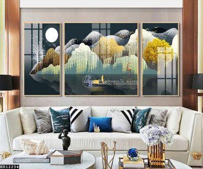 File in trần File tranh hiện đại pha lê gương HD12234 (bản gốc) trời sao