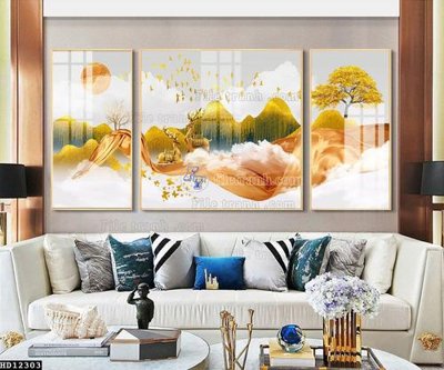 File tranh PSD File tranh hiện đại pha lê gương HD12303 chất lượng cao