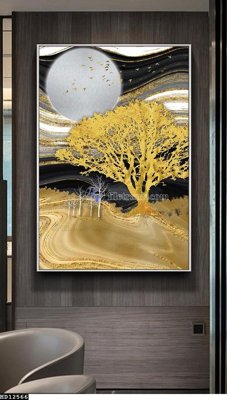 File gốc File tranh hiện đại pha lê gương HD12566 (trang trí) cho phòng khách