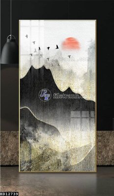 File in trần File tranh hiện đại pha lê gương HD12739 (bản gốc) hoa văn