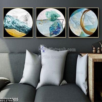 File in trần File tranh hiện đại pha lê gương HD12786 (bản gốc) mây trời