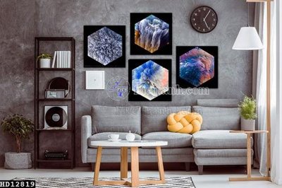 File gốc File tranh hiện đại pha lê gương HD12819 (in lụa) chi tiết cao