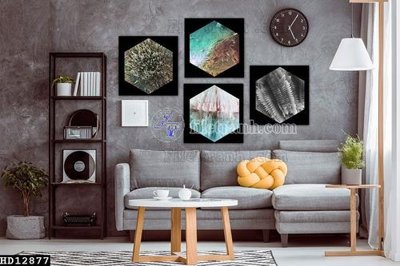 File in trần File tranh hiện đại pha lê gương HD12877 (bản gốc) phong cảnh