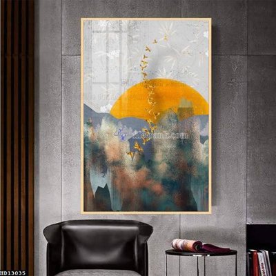 File tranh File tranh hiện đại pha lê gương HD13035 (bản gốc) in lụa 3D