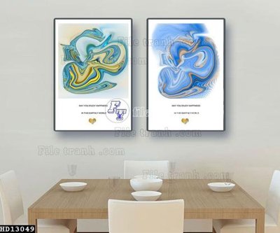 File tranh gốc in trần nhà File tranh hiện đại pha lê gương HD13049 3D