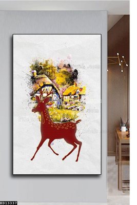 File tranh File tranh hiện đại pha lê gương HD13337 (bản gốc) treo quán cafe