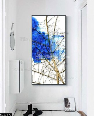 File gốc File tranh hiện đại pha lê gương HD13573 (in lụa) tranh mã đáo