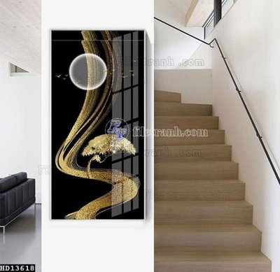 File tranh in tráng gương File tranh hiện đại pha lê gương HD13618 (siêu nét)