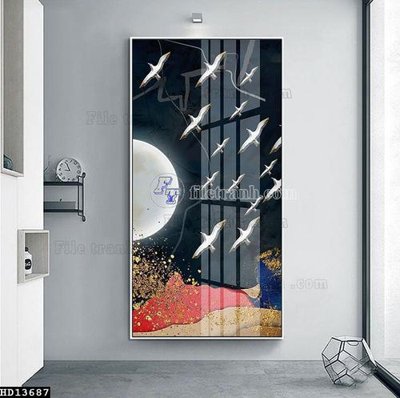 File gốc in ấn File tranh hiện đại pha lê gương HD13687 độ phân giải cao