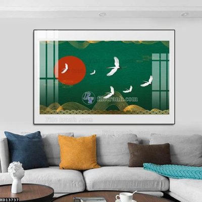 File gốc File tranh hiện đại pha lê gương HD13737 (in lụa) trang trí tường