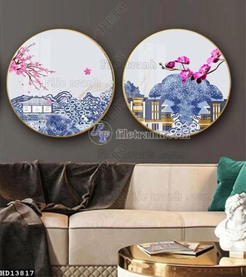 Tải file gốc in lụa File tranh hiện đại pha lê gương HD13817 siêu nét