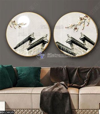 File tranh File tranh hiện đại pha lê gương HD13825 (bản gốc) in lụa 5D