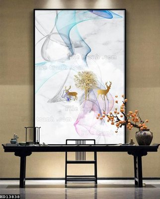 File gốc File tranh hiện đại pha lê gương HD13838 (PNG) không nền chất lượng