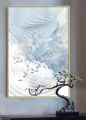 File in ấn File tranh hiện đại pha lê gương HD13839 (bản gốc) cao cấp